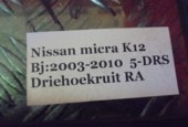 Thumbnail 2 van Nissan Micra K12 ('03-'18) Driehoekruit RA