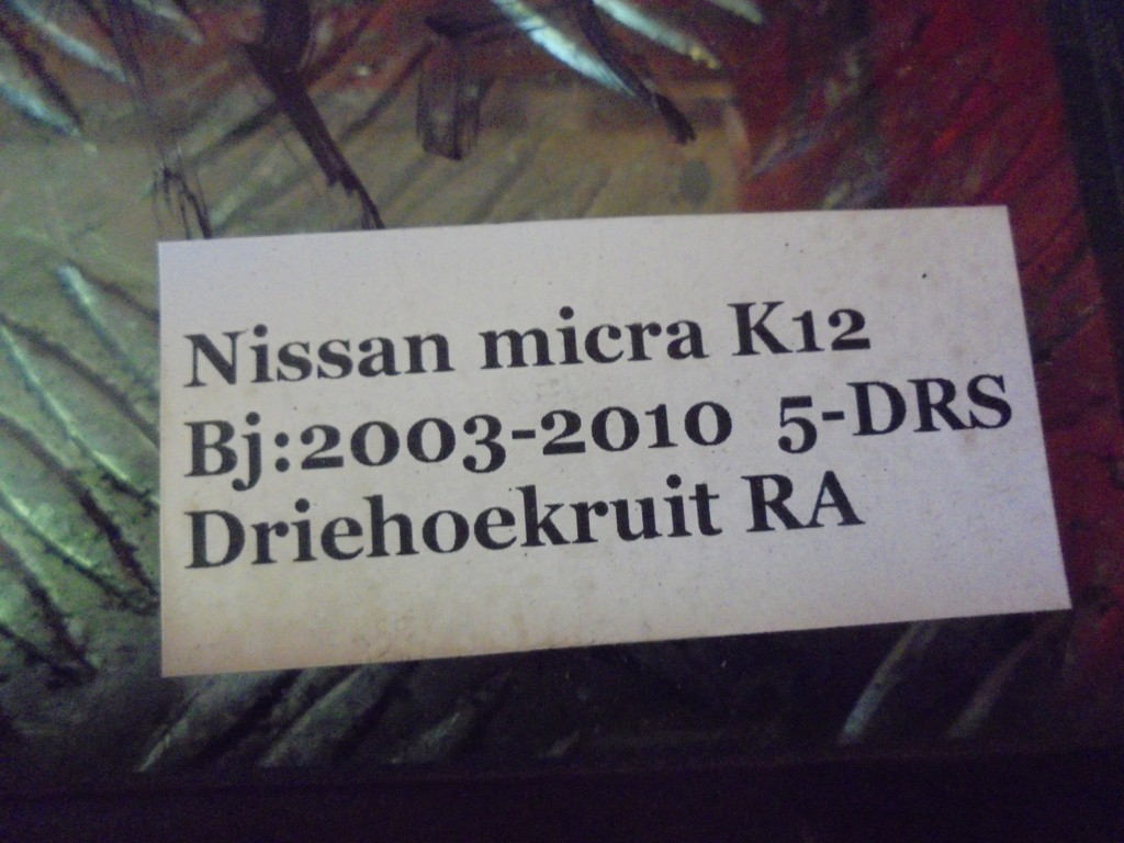 Afbeelding 2 van Nissan Micra K12 ('03-'18) Driehoekruit RA