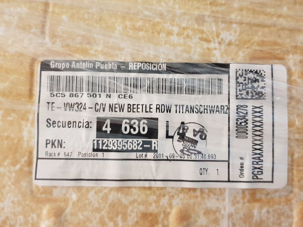 Afbeelding 3 van Hemel HEMELBEKLEDING Beetle 5C ZWART OPEN DAK PANO SCHAAL