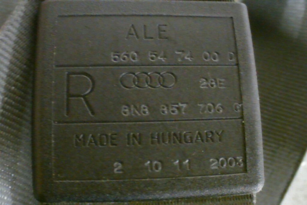 Afbeelding 3 van Veiligheidsgordel RV 8N8857706G Audi TT 8N ('98-'06)​