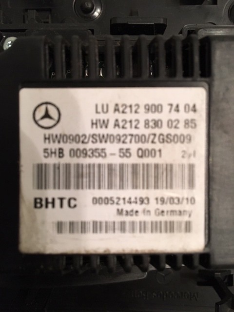 Afbeelding 2 van Kachelbedieningspaneel Mercedes E-klasse W212 A2128300285