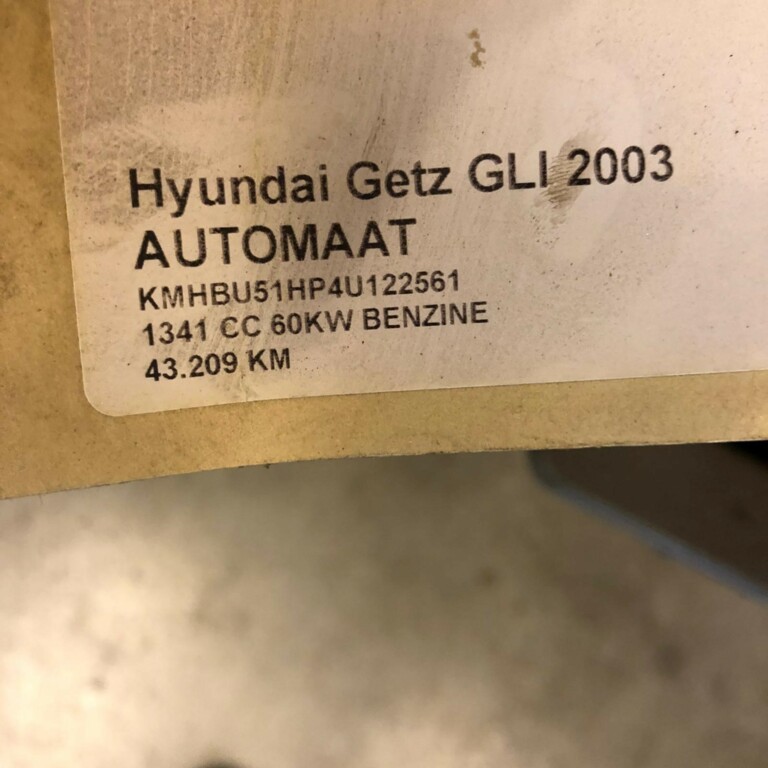 Afbeelding 3 van Hyundai Getz 1.3 Benzine Motor AUTOMAAT 43209 km G4EA 2003