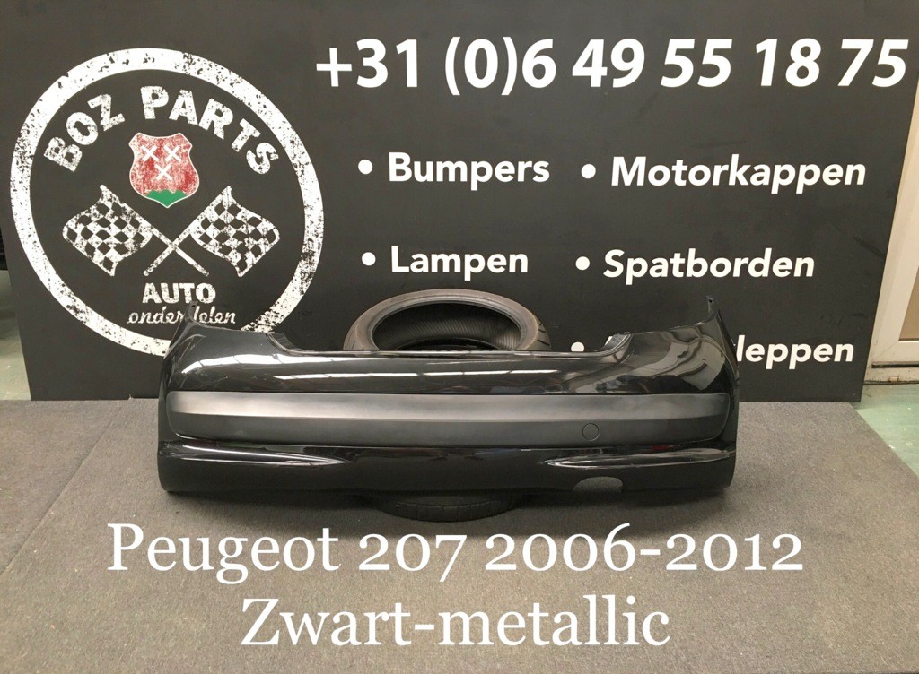 Afbeelding 1 van Peugeot 207 Achterbumper Zwart Metallic 2006-2012