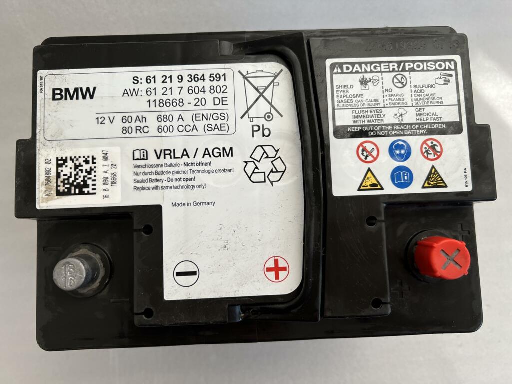 Afbeelding 2 van BMW Mini AGM Accu 7604802 Nieuw  F45 F48 G11 Origineel 482