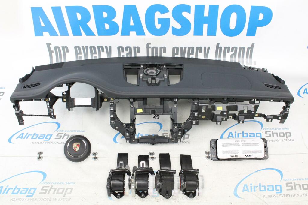 Afbeelding 1 van Airbag set Dashboard zwart leder met stiksels Porsche Macan