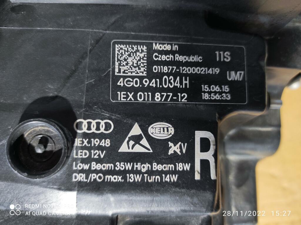 Afbeelding 2 van Koplamp led origineel rechts Audi A6('19-'20) 1ex 011877 12