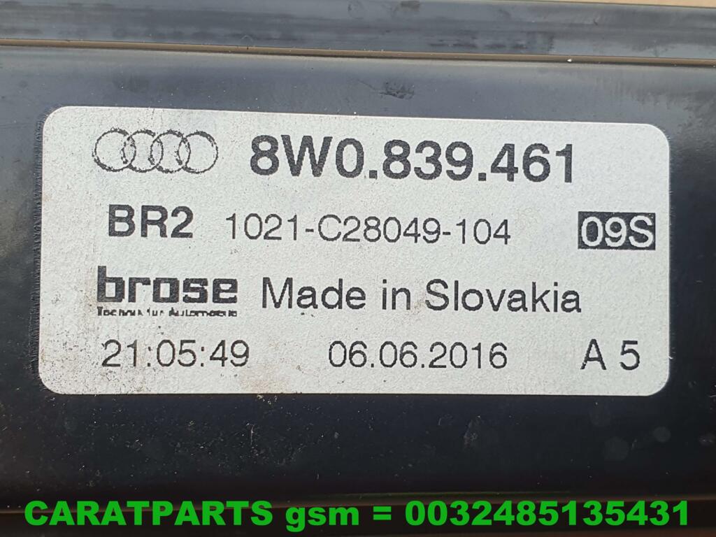 Afbeelding 4 van 8W0839461 Audi A4 raammechaniek a4 raammechanisme a4 b9 8w