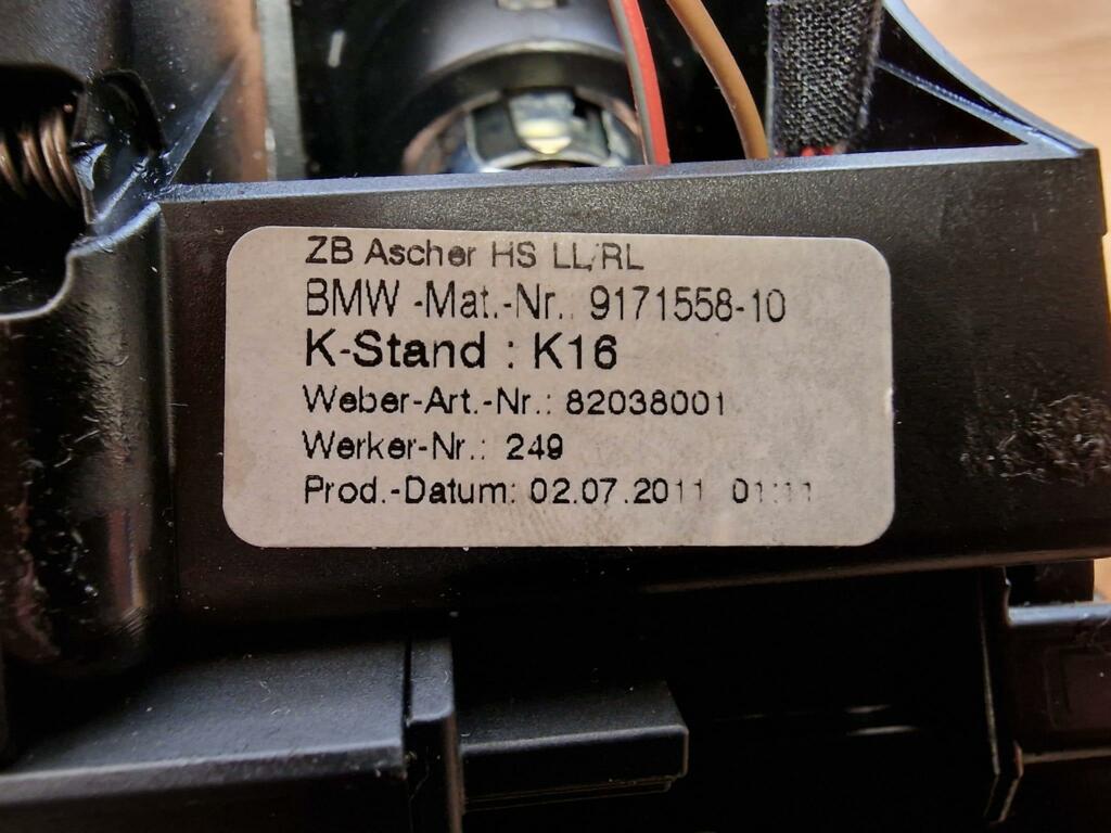 Afbeelding 5 van Asbak voor zwart BMW 5-serie F11 F10 51169171558