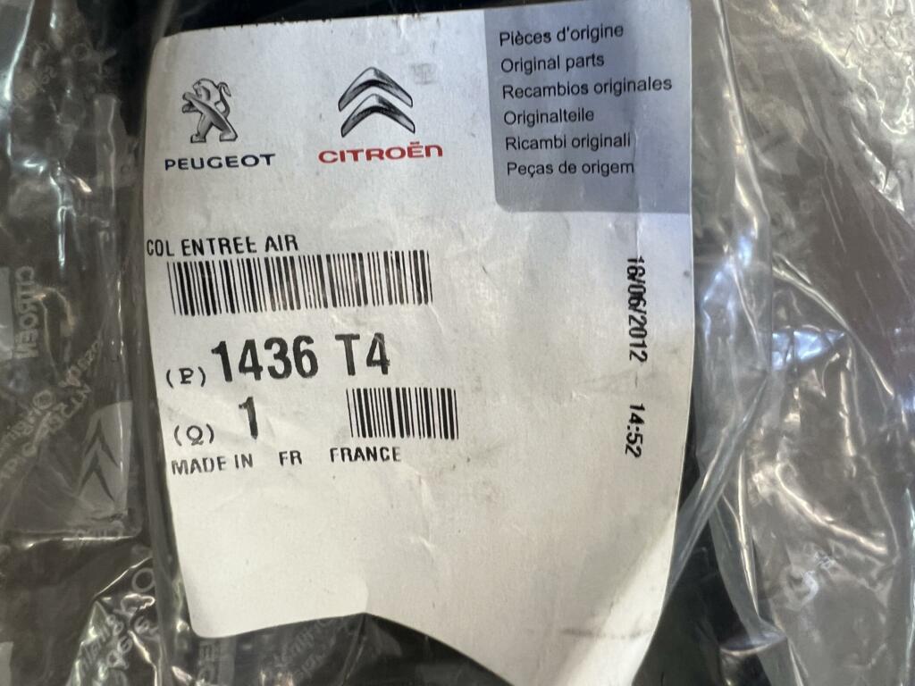 Afbeelding 4 van Luchtfilter buis nieuw Citroen DS5 1.6 THP 200pk 1436T4