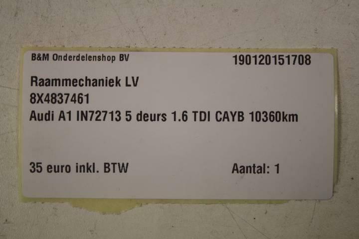 Afbeelding 4 van Raammechaniek LV Audi A1 5 deurs 8X4837461
