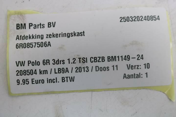 Afbeelding 5 van Afdekking zekeringkast VW Polo 6R 6R0857506A