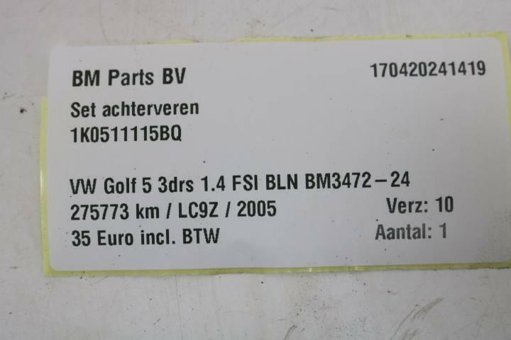 Afbeelding 5 van Set achterveren VW Golf 5 1K0511115BQ