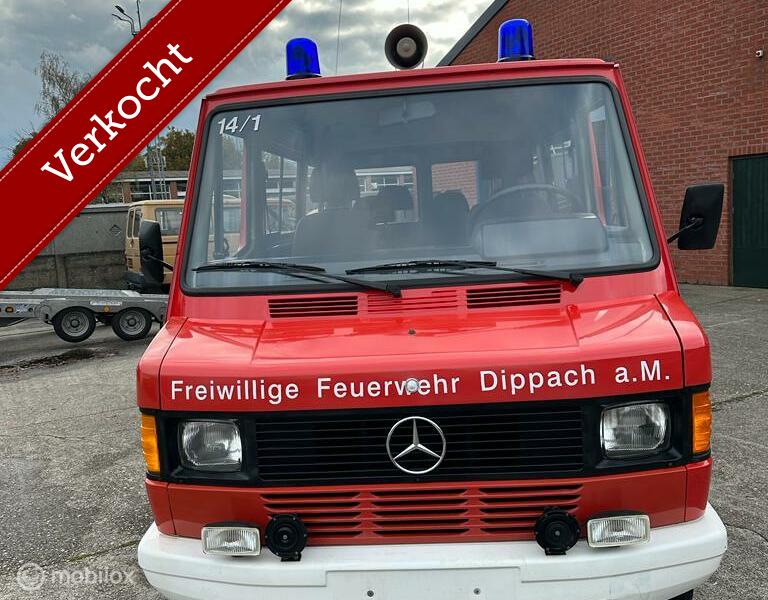 Verkocht  Mercedes 207 diesel Brandweer Camper 1986