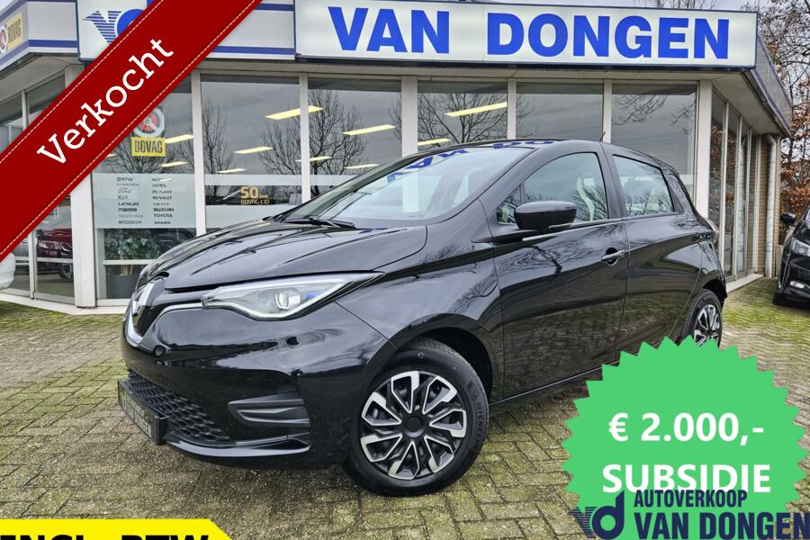 Renault Zoe R110 Life 52 kWh | Accu huur | €10.895 na Sub | Carplay / Zwart